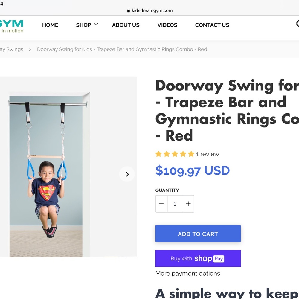 Doorway Trapeze Bar and Gymnastic Rings Combo by DreamGYM - BRAND-NEW